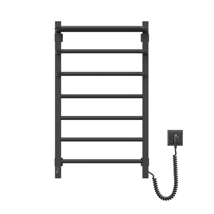 Baño eléctrico radiador con termostato FORTIS 350W/230V 80,6 cm IP44 negro derecho cuadrado