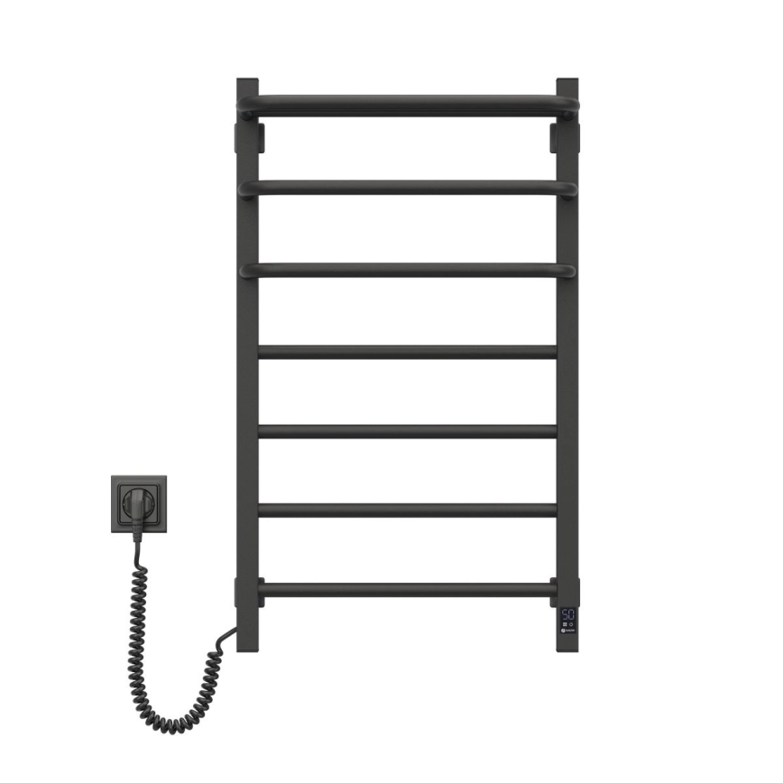 Radiador eléctrico para baño con termostato FORTIS 350W/230V 80,6 cm IP44 negro izquierdo