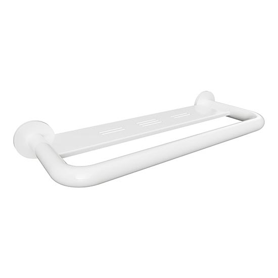 Barra con estante 58x8 cm blanca