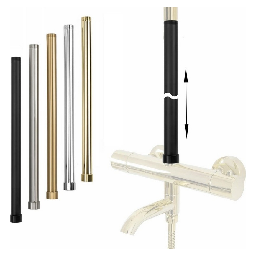 Barra de extensión de 51,5 cm para conjunto de ducha/bañera, acabado oro cepillado