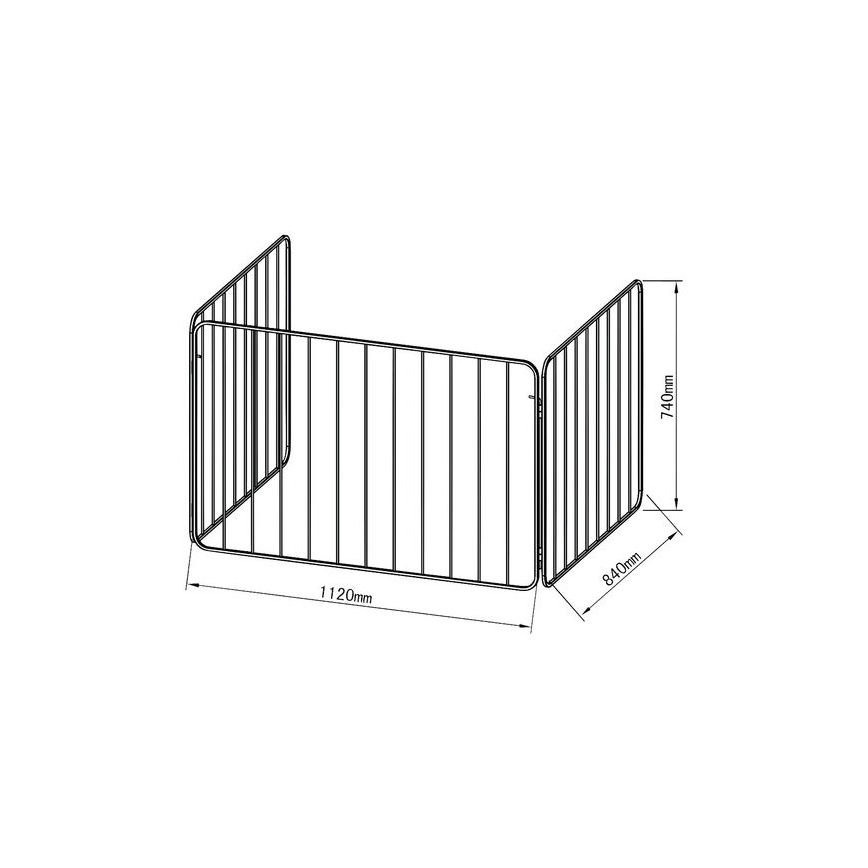 Barrera de seguridad para la chimenea 74x280 cm negro
