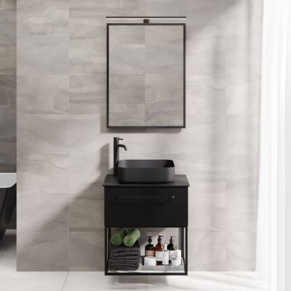 BATH DELUXE 01-060-05-02-00 - Espejo de baño BORGSTED 60x80 cm negro