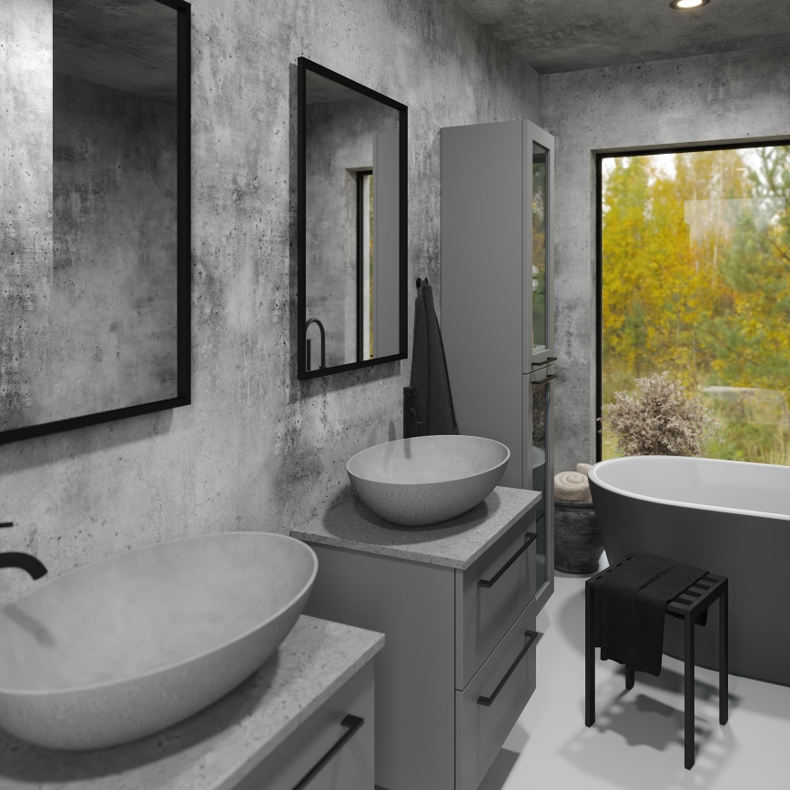 BATH DELUXE 01-060-05-02-00 - Espejo de baño BORGSTED 60x80 cm negro