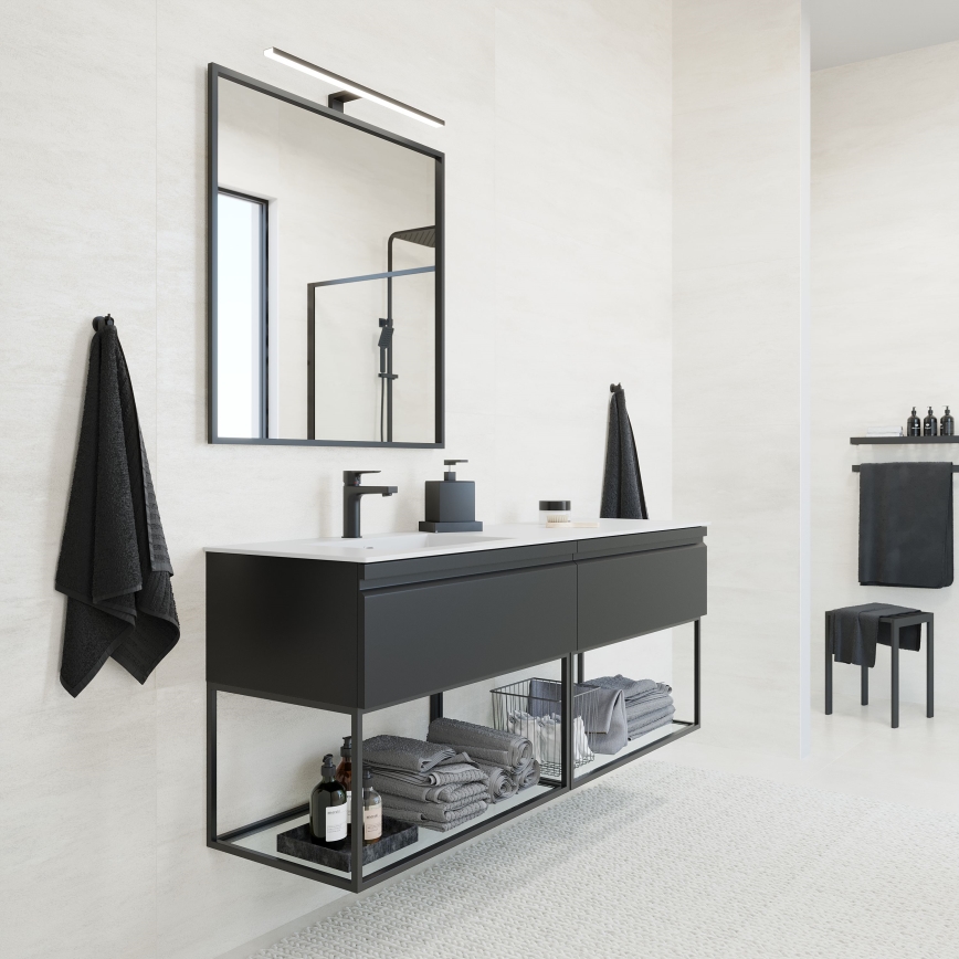 BATH DELUXE 01-080-05-02-00 - Espejo de baño BORGSTED 80x80 cm negro