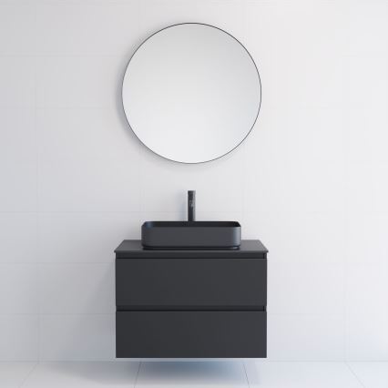 BATH DELUXE 01-080-09-02-00 - Espejo de baño BORGSTED d. 80 cm negro