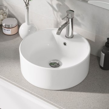 BATH DELUXE 06-038-09-11-00 - Lavabo sobre encimera VIKEDAL Ø 38 cm cerámica/blanco