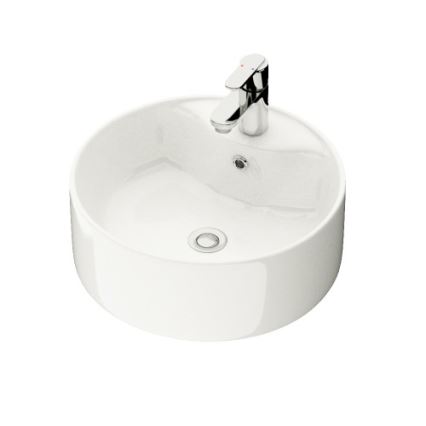 BATH DELUXE 06-038-09-11-00 - Lavabo sobre encimera VIKEDAL Ø 38 cm cerámica/blanco