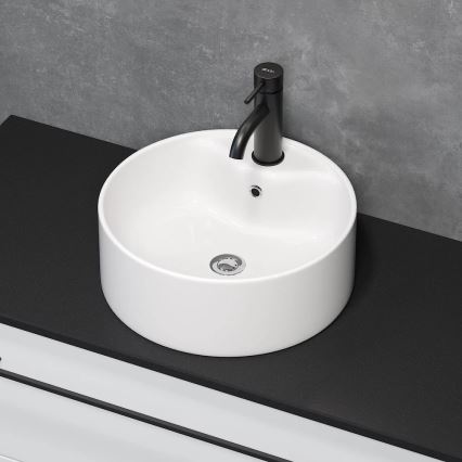 BATH DELUXE 06-038-09-11-00 - Lavabo sobre encimera VIKEDAL Ø 38 cm cerámica/blanco