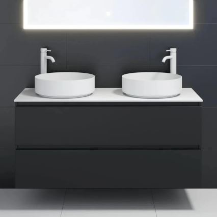 BATH DELUXE 06-040-16-01-00 - Lavabo sobre encimera LJORDAL Ø 40 cm acero inoxidable/blanco mate