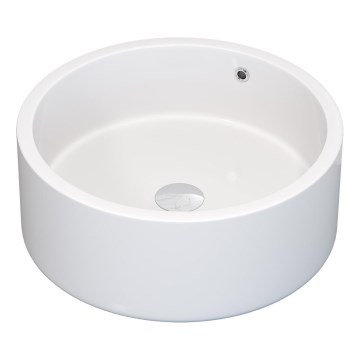 BATH DELUXE 06-041-53-11-00 - Lavabo sobre encimera RUNDTOM Ø 41,5 cm, cerámica/blanco brillante