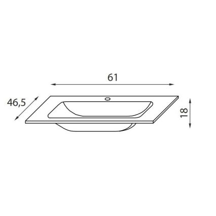 BATH DELUXE 06-060-60-11-01 - Lavabo empotrado CHICAGO 61x46,5 cm blanco brillante