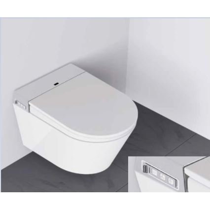 BATH DELUXE 21-040-02-11-00 - Inodoro suspendido con bidé y asiento de inodoro SoftClose TISVILDELEJE 1600W/230V blanco + control remoto