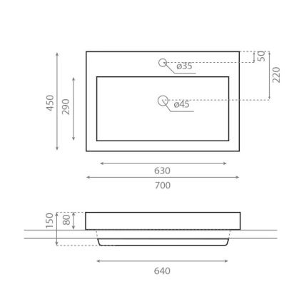 Bathco 0023 - Lavabo encastrado MANCHESTER 70x45 cm porcelana/blanco