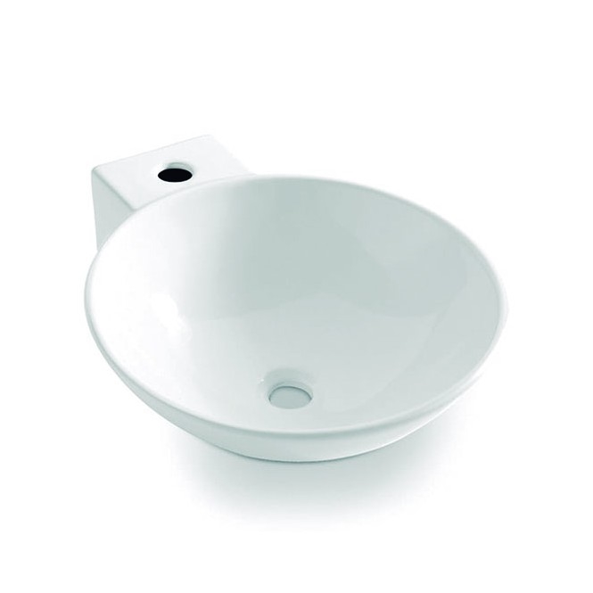 Bathco 0028 - Lavabo sobre encimera BAYONA 42 x 50,5 cm porcelana/blanco