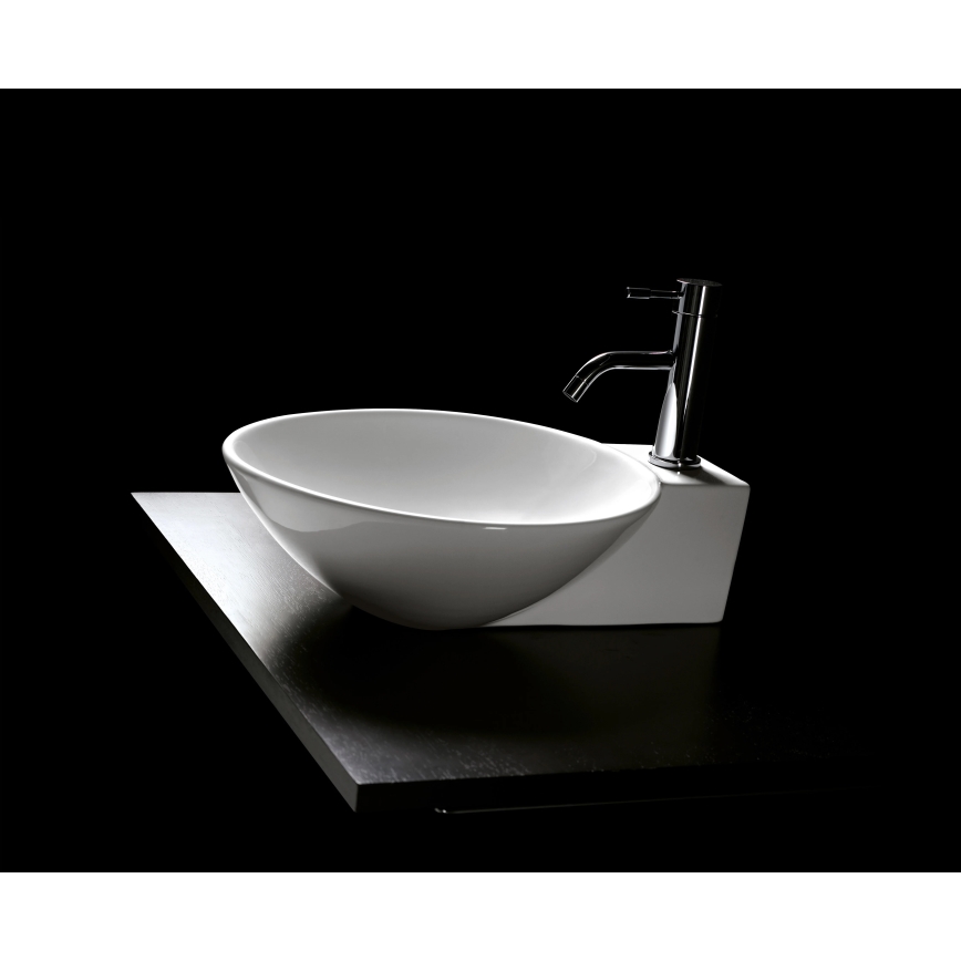 Bathco 0028 - Lavabo sobre encimera BAYONA 42 x 50,5 cm porcelana/blanco