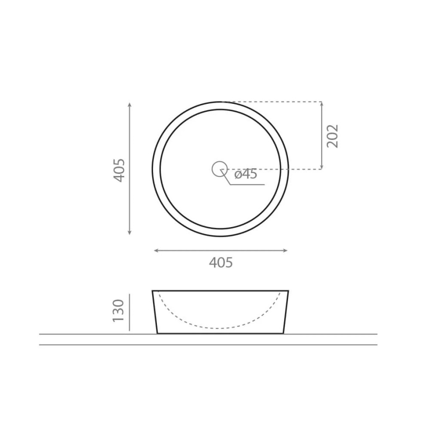 Bathco 00307 - Lavabo sobre encimera DUAL Ø 40,5 cm piedra/beige