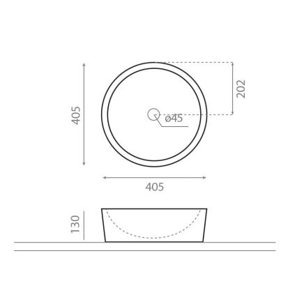 Bathco 00308 - Lavabo sobreencimera DUAL Ø 40,5 cm piedra/gris