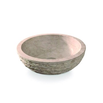 Bathco 00318 - Lavabo sobre encimera PUKET Ø 45 cm piedra/beige