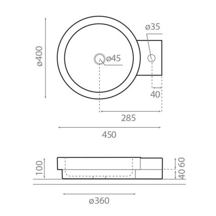 Bathco 00338 - Lavabo sobre encimera ICONO 40x45 cm piedra/beige