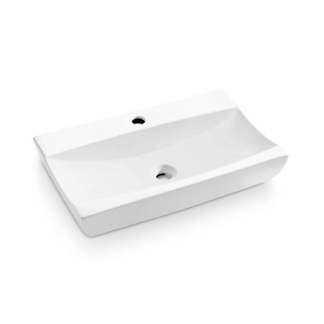 Bathco 0041 - Lavabo sobre encimera SARDINERO 61,5x37,5 cm porcelana/blanco