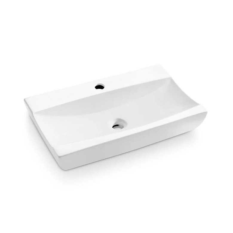 Bathco 0041 - Lavabo sobre encimera SARDINERO 61,5x37,5 cm porcelana/blanco