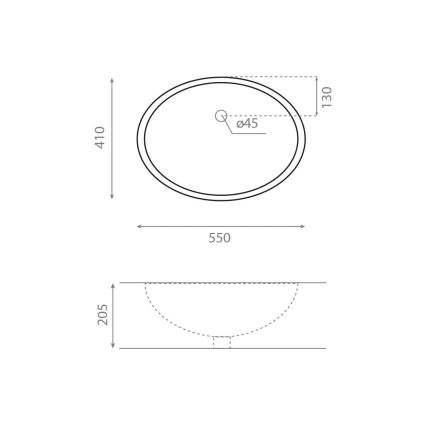 Bathco 0053 - Lavabo empotrado ANCONA 55x41 cm porcelana/blanco