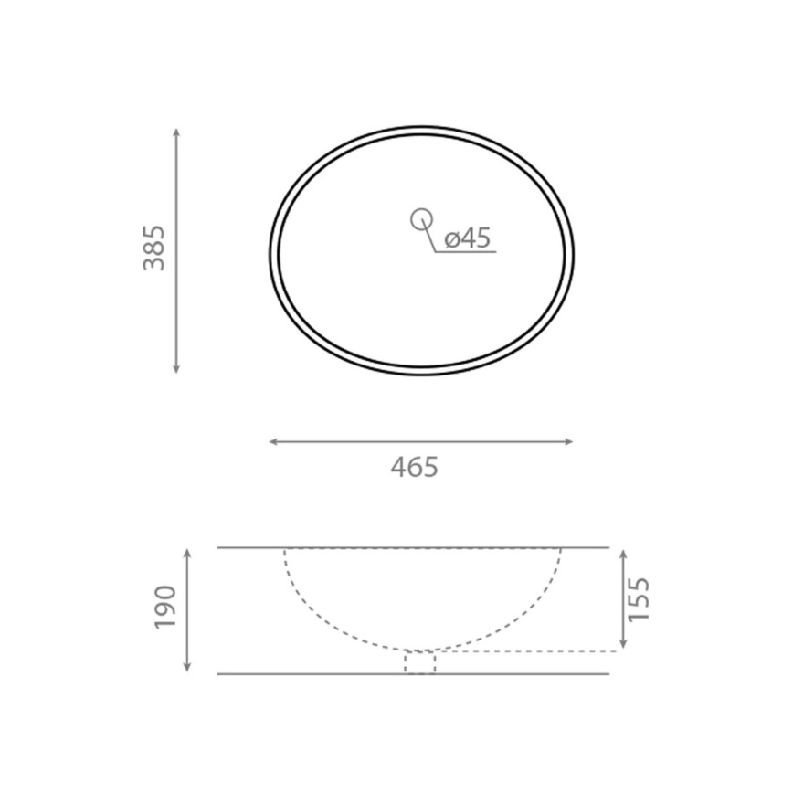 Bathco 0054 - Lavabo encastrado MODENA 43,5x38,5 cm porcelana/blanco