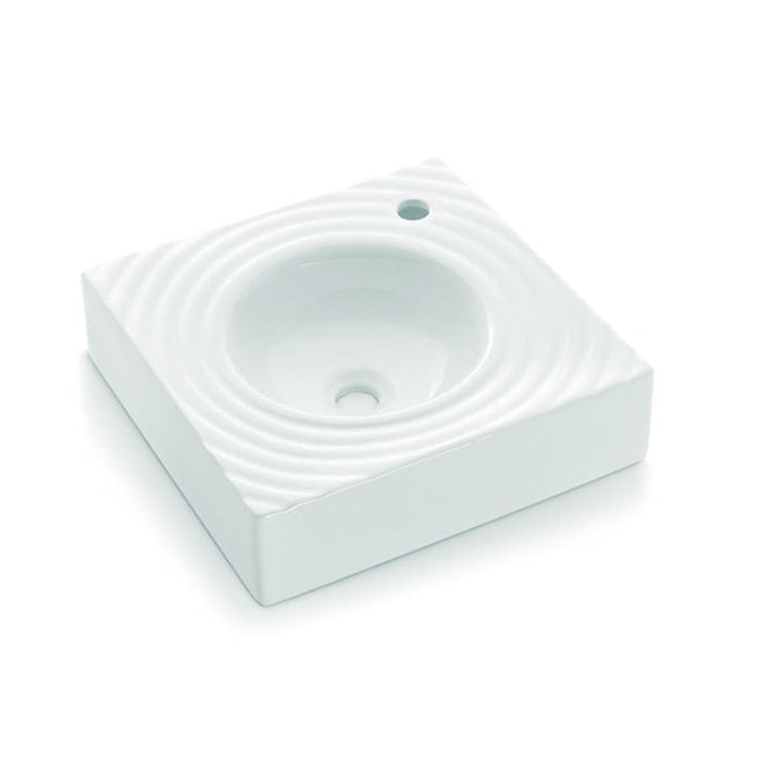 Bathco 0081 - Lavabo para encimera GOTA 45x45 cm porcelana/blanco
