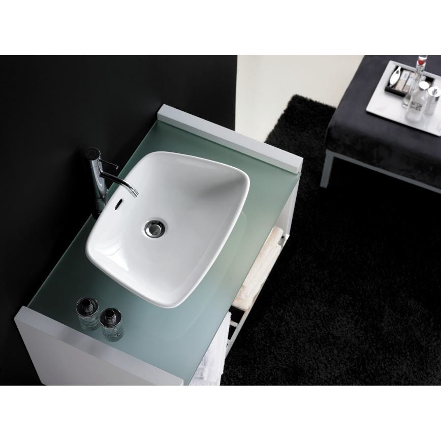 Bathco 0091 - Lavabo sobre encimera ANABEL 50 x 36 cm porcelana/blanco