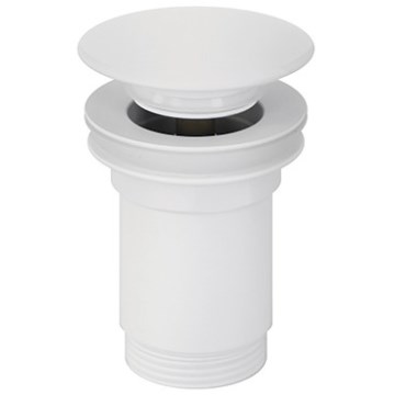 Bathco 0212BL - Desagüe CLICK-CLACK para lavabo sin rebosadero, Ø 6 cm, blanco mate