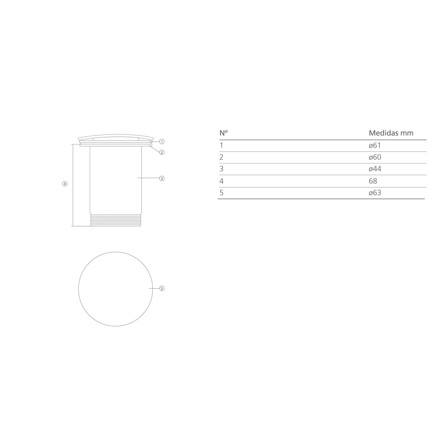 Bathco 0212MT- Desagüe para lavabo sin rebosadero CLICK-CLACK, Ø 6 cm, cromo brillante/blanco mate