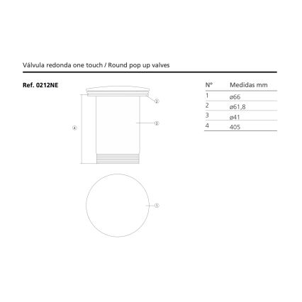 Bathco 0212OR - Desagüe para lavabo sin rebosadero CLICK-CLACK, diámetro 6 cm, dorado