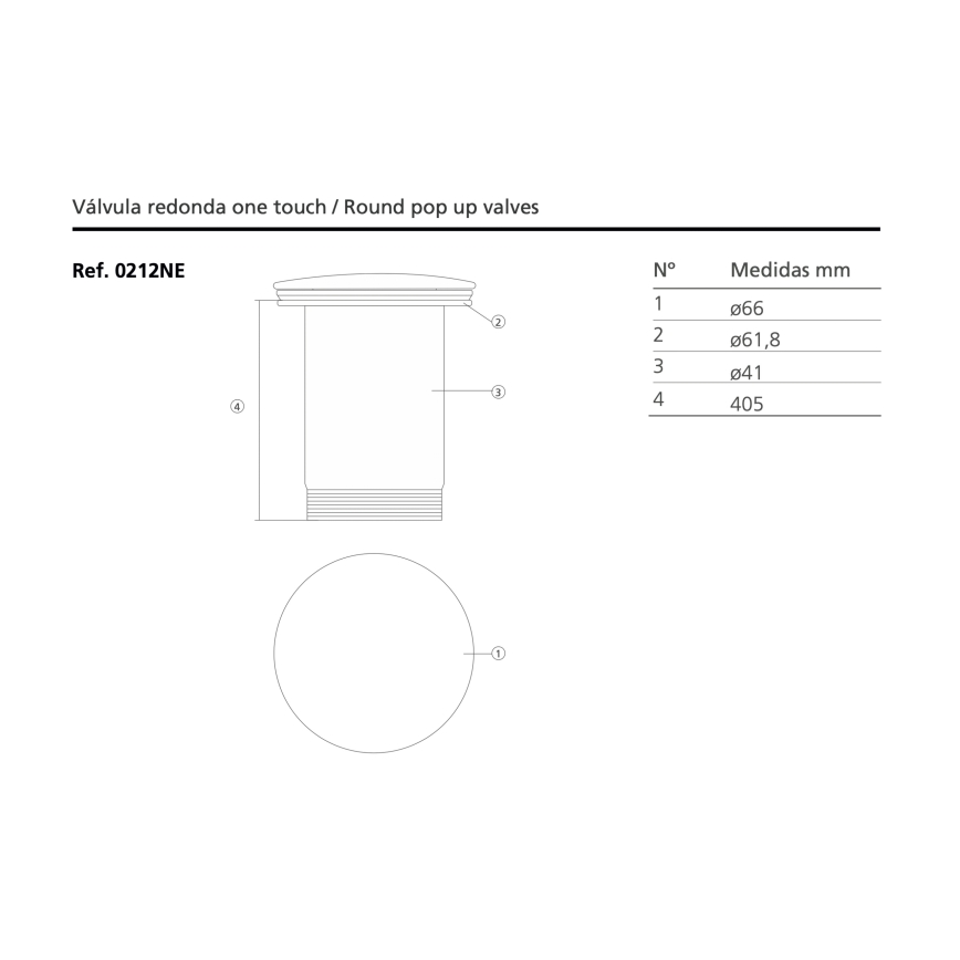 Bathco 0212OR - Desagüe para lavabo sin rebosadero CLICK-CLACK, diámetro 6 cm, dorado