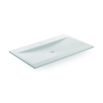 Bathco 0506 - Lavabo encastrado MANHATTAN 100 x 45 cm, resina blanca