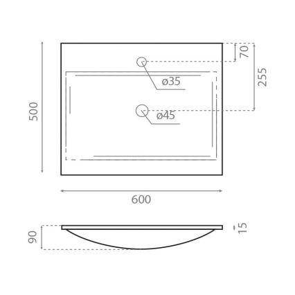 Bathco 0507 - Lavabo encastrado MONACO 60x50 cm resina/blanco