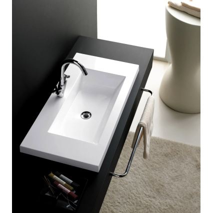 Bathco 0515 - Lavabo encastrado COLLOTO 100x40 cm resina/blanco