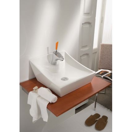 Bathco 4002 - Lavabo sobre encimera SORIA 40x41 cm porcelana/blanco