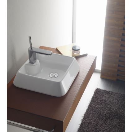 Bathco 4003 - Lavabo para encimera GALICIA 40x40 cm porcelana/blanco