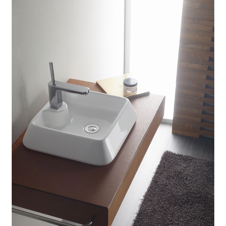 Bathco 4003 - Lavabo para encimera GALICIA 40x40 cm porcelana/blanco
