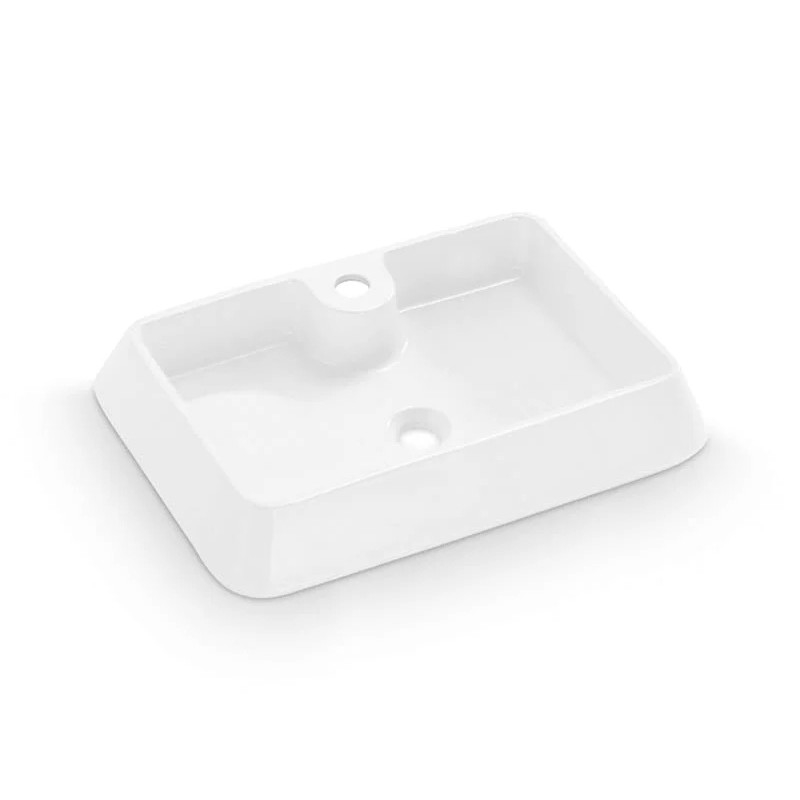 Bathco 4004 - Lavabo sobre encimera GALICIA 60 x 40 cm porcelana/blanco