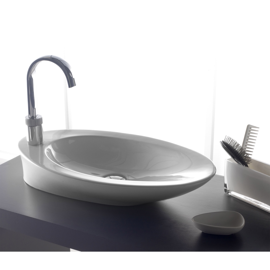 Bathco 4020 - Lavabo sobre encimera PURE 62x37 cm porcelana/blanco