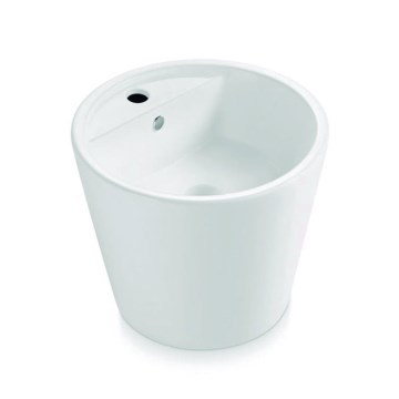 Bathco 4057 - Lavabo sobre encimera FLORENCIA, diámetro 42 cm, porcelana/blanco