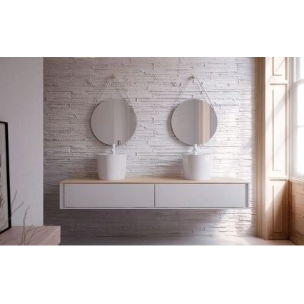 Bathco 4057 - Lavabo sobre encimera FLORENCIA, diámetro 42 cm, porcelana/blanco
