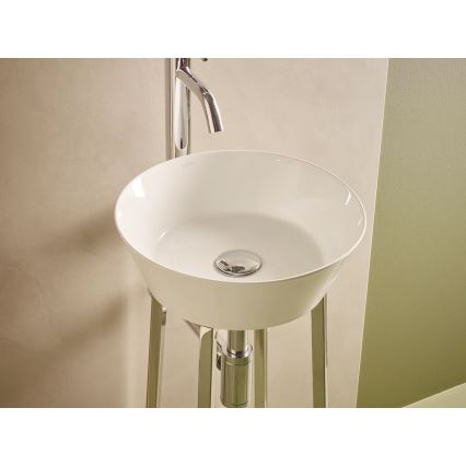 Bathco 4086 - Lavabo sobre encimera VOLTA Ø 35 cm porcelana/blanco