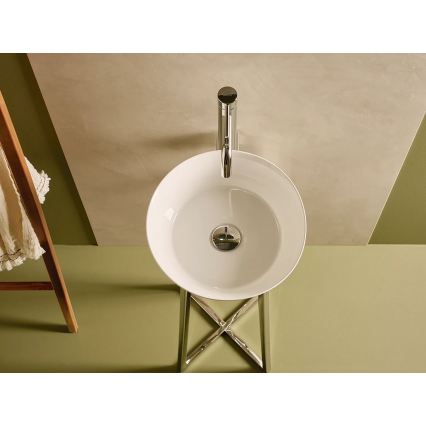 Bathco 4086 - Lavabo sobre encimera VOLTA Ø 35 cm porcelana/blanco