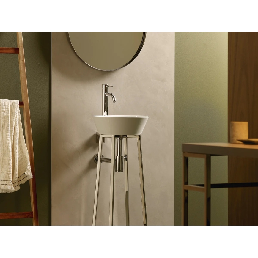 Bathco 4086 - Lavabo sobre encimera VOLTA Ø 35 cm porcelana/blanco