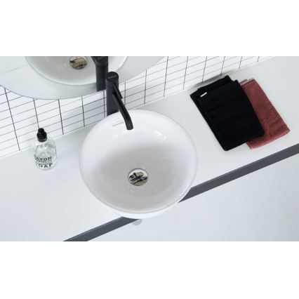 Bathco 4131 - Lavabo sobre encimera BARI Ø 37 cm porcelana/blanco
