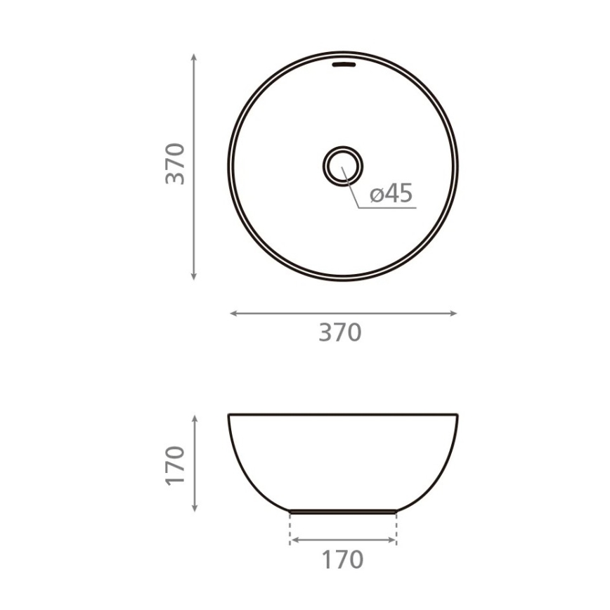 Bathco 4131 - Lavabo sobre encimera BARI Ø 37 cm porcelana/blanco