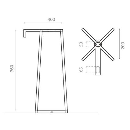 Bathco 8216 - Soporte para lavabo VOLTA 76x40 cm acero/cromo pulido