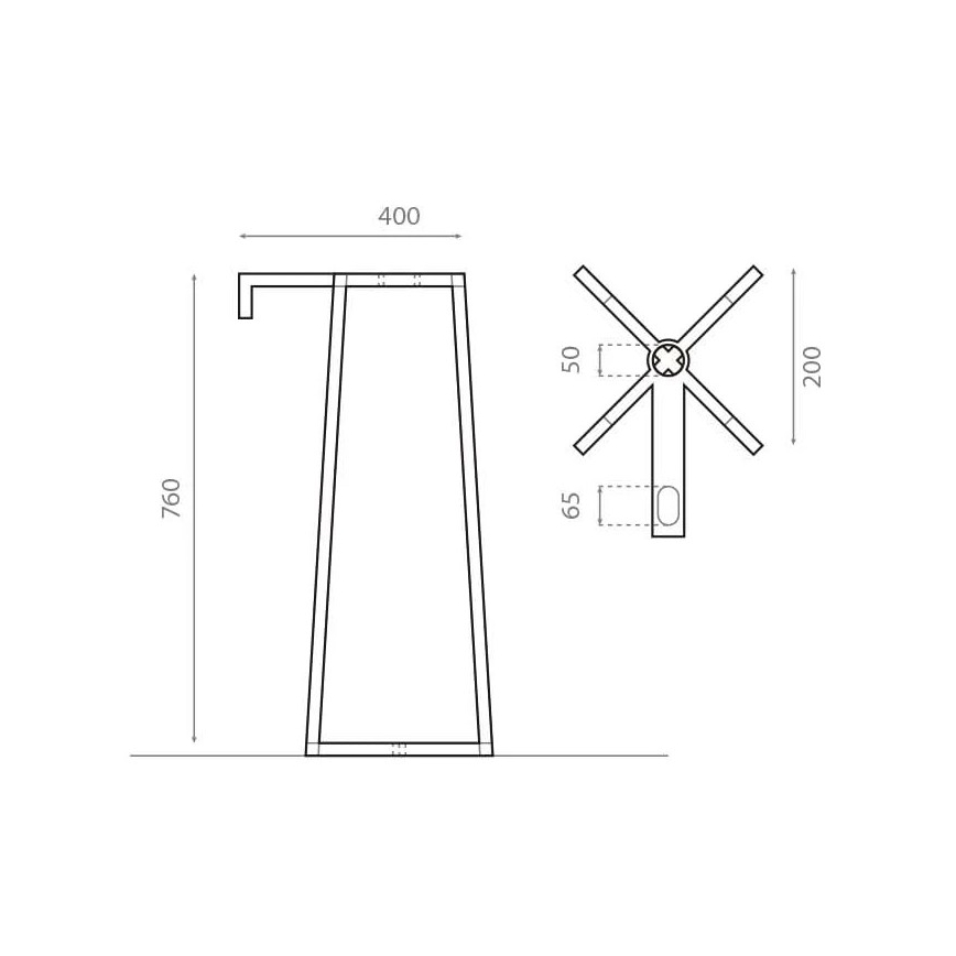 Bathco 8216 - Soporte para lavabo VOLTA 76x40 cm acero/cromo pulido